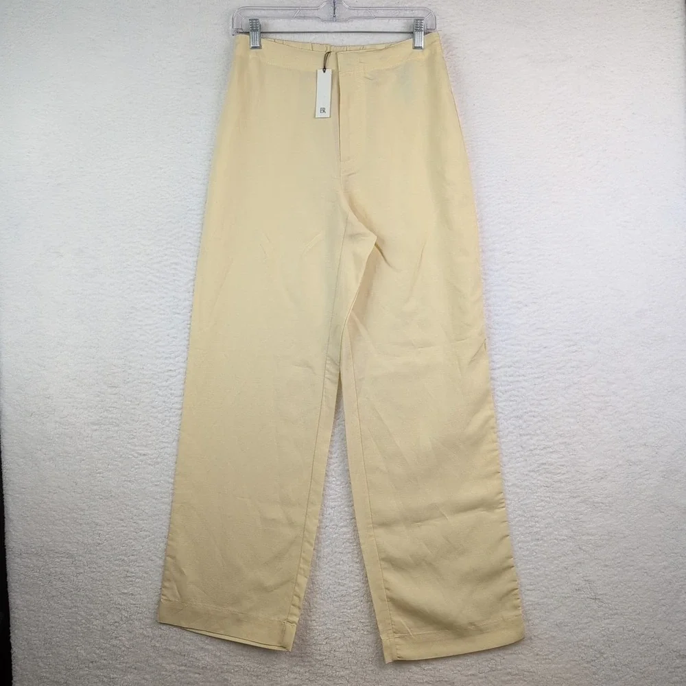 NWT Banana Republic Arcata Tencel Linen Easy Pants Yellow Women's Small